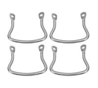NUSITOU Poignée Latérale Détachable en Acier Inoxydable Argenté 4pcs pour Casserole et Wok, Double Oreille Anti-brûlure, Compatible Autocuiseur, Facile à Installer