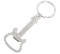 NUSITOU Porte-clés en Alliage Argenté Léger Forme Guitare Ouvre-bouteille Design Pratique pour Bars et Fêtes, Accessoire Unique pour Amateurs de Bière