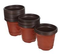 NUSITOU Pot de Fleurs en Plastique Marron 50 Trous de Drainage, 50 Pièces, Diamètre 100mm, Matériau PP, pour Tables et Rangement D'outils