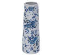 NUSITOU Vase en Céramique Bleue Vase de Bureau Décoratif Vintage Centre de Table Décoratif pour Salon et Table à Manger Fleurs Sèches et Hydroponie