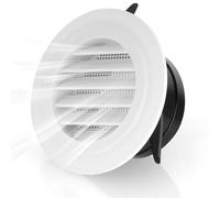 NUTKIT 100mm/ 4 Inch Grille de Ventilation Ronde en Plastique