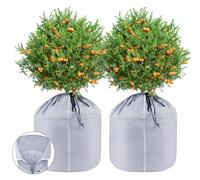 NUTKIT 2PCS Housses Thermiques pour Plantes en Pot, 65 x 70CM Sac de protection pour pot de fleurs, Housse d'hiver pour pot de fleurs avec Fermeture Éclair et Cordon, pour Plantes Protection hivernale