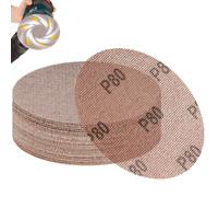 NUTKIT Disque Abrasif 125 mm en Maille, 30 Pièces Abrasif Rond Rouge | Grain 80/120/180/240/400, Papier à Poncer en Filet Céramique,Auto-agrippant,pour le Ponçage Mur, Meubles, Bois et Automobiles