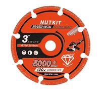 NUTKIT Disque Diamant 76, 1PC Disque Diamant Carrelage, disqu diamant beton | Universels 76mm disque diamant, 1,2 mm Extra Fin,Coupe Rapide et Longue Durée, pour Métal,Pierre, Porcelaine, Bois, Plastique