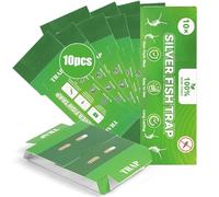 NUTKIT Piège à Poissons d’Argent, Lot de 10 Pièges À Lépismes Adhésifs Hautement avec Attractif Intégré, sans Produits Chimiques, pour Poissons d'argent, Alternative à Poisson d'argent Insecticide