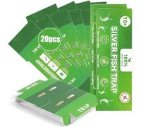 NUTKIT Piège à Poissons d’Argent, Lot de 20 Pièges À Lépismes Adhésifs Hautement avec Attractif Intégré, sans Produits Chimiques, pour Poissons d'argent, Alternative à Poisson d'argent Insecticide