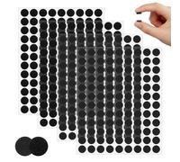 NUTKIT Scratch Autocollant Rond, 432 Pièces 10mm Autocollantes Hook & Loop Pastille Adhesive, Réutilisable, Scratch Autocollant Double Face Rond, pour Papier, Plastique, Verre, Métal(Noir)