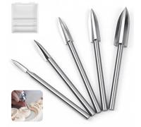 NUTKIT Sculpture sur Bois Jeu de Mèches, 5PCS Jeu De Mèche Bois pour Dremel | Tige de 1/8"(3MM), Jeu de Mèches de Sculpture sur bois, pour Bricolage, Sculpture, Gravure, Ponçage et Perçage