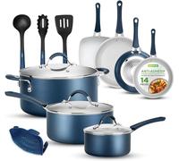 NutriChef Set de poêles et casseroles à induction 14 pièces, anti-adhésif, Set de casseroles, Casseroles et poêles, Aluminium avec bords en acier inoxydable