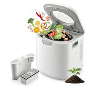 NutriChef composteur électrique de Cuisine 3,8 L - Composteur Intelligent de comptoir avec 2 filtres à Charbon Anti-odeurs, 3 Modes automatiques, Usage intérieur, Blanc