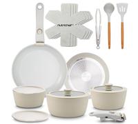 NutriChef Lot Poêles Casseroles Antiadhésif 18 Pcs Poignées Amovibles Vert | Manches détachables · Induction, gaz, vitro & four · Couvercles verre & frigo inclus · Lave-vaisselle · Revêtement résistant