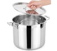 NutriChef Marmite Inox 14 L avec Couvercle - Faitout Acier Inoxydable 18/8 - Marmite Grande Capacité à Soupe et Bouillon - Compatible Tous Feux dont Induction