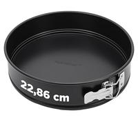 NutriChef Moule à Cheesecake Antiadherent 23 cm - Anneau Inox + Base Amovible, Acier Carbone Durable, Inclus 100 Caissettes, Noir