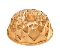 Nutrichef Moule à Gâteau 23 cm - Aluminium Épais, Double Revêtement Antiadhésif, Design Couronne Française, Nettoyage Facile, Doré