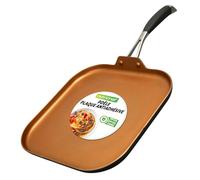 NutriChef Poêle Antiadhésive en Cuivre 3 Couches - Revêtement en Cuivre Antiadhésif Intérieur, Fini Extérieur Résistant à la Chaleur, Ustensiles de Cuisine de Luxe, Sans PFOA/PFOS