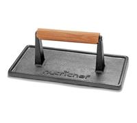Nutrichef Presse à steak en fonte, presse à gril robuste avec poignée en silicone, accélère le temps de cuisson sur les steaks, hamburgers, viandes, bacon, quesadillas et plus encore, laisse une