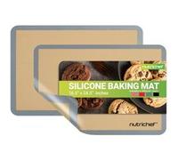 NutriChef - Tapis de Cuisson en Silicone - 2 Tapis Antiadhésifs 62.2 x 41.91 cm - Résistant au Four jusqu’à 250°C - Lavable au Lave-Vaisselle - Gris Gris