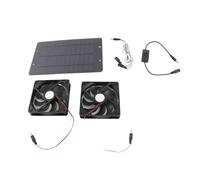 NutriEss Kit de Ventilateur à Panneau Solaire Double Ventilateur d'extraction à énergie Solaire avec Interrupteur d'alimentation système de Refroidissement par Dissipation Thermique pour