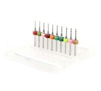 NutriEss Lot de 10 mini forets en carbure cémenté 0,6-1,5 mm pour circuit imprimé CNC PCB