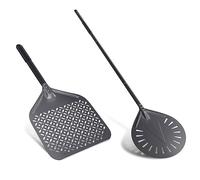 NUTUNI Ensemble de 2 pelles à pizza 30 cm et 23 cm, en aluminium professionnel - 12"x14" Rectangulaire, 23 cm Ronde Retournable
