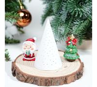 Nuvatrix Décoration de Noël lumineuse avec bougie LED sans flamme, lampe de table décorative à piles, mini arbre/étoile/maison/renne, veilleuse pour intérieur, maison, étagère, cheminée