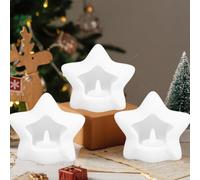 Nuvatrix Décoration de Noël lumineuse avec bougie LED sans flamme, lampe de table décorative à piles, mini arbre/étoile/maison/renne, veilleuse pour intérieur, maison, étagère, cheminée