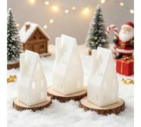 Nuvatrix Décoration de Noël lumineuse avec bougie LED sans flamme, lampe de table décorative à piles, mini arbre/étoile/maison/renne, veilleuse pour intérieur, maison, étagère, cheminée