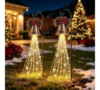 Nuvatrix Lampe de jardin de Noël à énergie solaire, lumière extérieure en métal, étoile flocon de neige, cascade, décoration de cour, porche, allée, décoration d'intérieur de Noël, affichage de