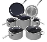 Nuwave Batterie de Cuisine 12 Pièces, Céramique Duralon, Gris, Sans PFAS