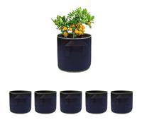 NUWIQ Sac de Plantation, Lot de 5 Sac à Plantes 4L, Sacs à Plantes Pot Geotextile, de Culture en Non Tissé Pots avec Poignées, Réutilisable Pots de Fleurs Respirants, pour Les Tomates