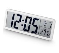 Nuxory Horloge Murale LED, USB & Batterie, Heure/Temp/Calendrier | Horloge Murale Numérique, Affichage Ultra-lisible, Format 12/24h, Double Alimentation, Pour Salon Cuisine Bureau Gymnase