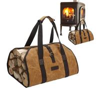 Nuyhadds Sac de transport de bois de chauffage, sac de transport de bûches avec poignées | Sac de rangement résistant à l'eau, support de bois de chauffage pour foyer, accessoires de poêle à bois