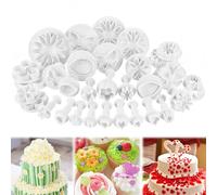 Nuyoah Emporte Piece Pate a Sucre Fleur Moule Pate a Sucre | Fondant Ustensile Kit Accessoires 33pcs Outils de Décoration de Gâteau