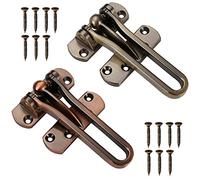 NUYYR 2 Pièces Serrure Porte, Porte Coulissante, Loquet Moraillon Verrou, Verrou Solide Alliage de Zinc Entrebailleur d'Entrée pour Maison, Chambre, Hôtel, Appartement, Bronze, Cuivre Rouge