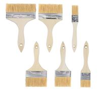 NVGVUP 6 Pcs Pinceau Plat, Lot de Pinceaux Peinture,Pinceau Nettoyage, Pinceau à Lasure, Pinceau à Vernis en Bois, Jeu de Pinceaux pour Vernis, Lasures, Huiles, Peintures Murales
