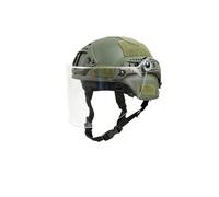 NVISRHDP Casque ABS léger avec Masque PC Transparent réglable | Casque DIY modulaire avec rail de guidage et manille