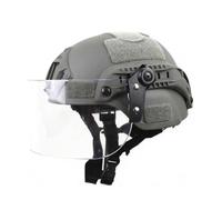 NVISRHDP Casque ABS léger avec Masque PC Transparent réglable | Casque DIY modulaire avec rail de guidage et manille