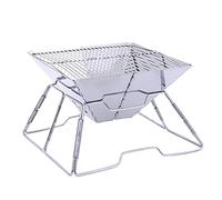 nviusdSJ Support pour Barbecue, Support de Barbecue Pliant d'extérieur, incinérateur Gril, poêle à Charbon Bois, Surface antiadhésive en Acier Inoxydable, Outil Pique-Nique Camping