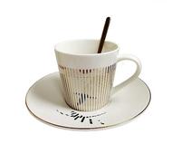 nviusdSJ Tasses à café, Tasse en céramique Simple et créative, ensemble de tasses soucoupes for le thé l'après-midi, à haute valeur(D)