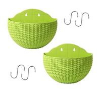 NVOQILIN Jardinière suspendue murale en osier pour fleurs en rotin, balcon, jardin, maison, salle de bain