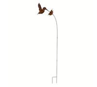 NVOQILIN Piquet de jardin en fer avec colibri en fer, décoration de jardin avec breloque pour les amoureux de la nature, décoration extérieure pour cour et terrasse