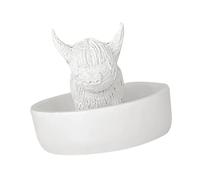 NVOQILIN Plateau décoratif fabriqué à la main en résine en forme de vache pour salle de bain, chambre à coucher, commode, accessoires de rangement, plateau de rangement pour bijoux