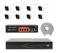 NVR POE Kit Vidéo Surveillance 8 Caméras Commutateur Câble
