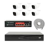 NVR POE Pack vidéosurveillance 6 caméras, Interrupteur, câble