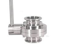 NVSFZGIYG Vanne papillon sanitaire à trois colliers de serrage 19/25/32/38/45/51 mm x 3,8 cm 2" en acier inoxydable 304/316L pour brassage maison (SUS304-5 BAR, 51 mm OD K64 mm)