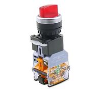 NVVVNX LA38-11XD/2 Bouton de poussoir rotatif avec lampe 22mm 2 position 3 verrouillage de position LED bouton bascule en option multicolore (Color : Red-2 position, Size : 220V)