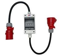 NWP Adaptateur CEE 32 A 400 V vers coupleur 16 A 400 V Courant Fort - IP44 - avec disjoncteur 3C16A - H07RN-F 5G2,5/5G4