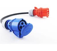 NWP Adaptateur CEE femelle 230V 16A sur CEE mâle 400V 16A - 3x2,5mm² câble souple en caoutchouc - IP44