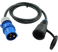 NWP Adaptateur fiche CEE 230 V 16 A vers raccord Schuko - Câble de raccordement de 1,5 m 3 x 2,5 mm - Câble de raccordement en Caoutchouc - IP44 - pour Camping, Caravane, Bateau, marchés