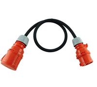 NWP NW10006 Fiche 16 A vers 32 A 400 V Coupleur Courant Fort 1 m IP44 5 x 2,5 mm² Adaptateur de câble en Caoutchouc
